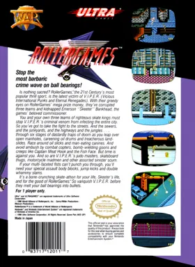 Rollergames (USA) box cover back